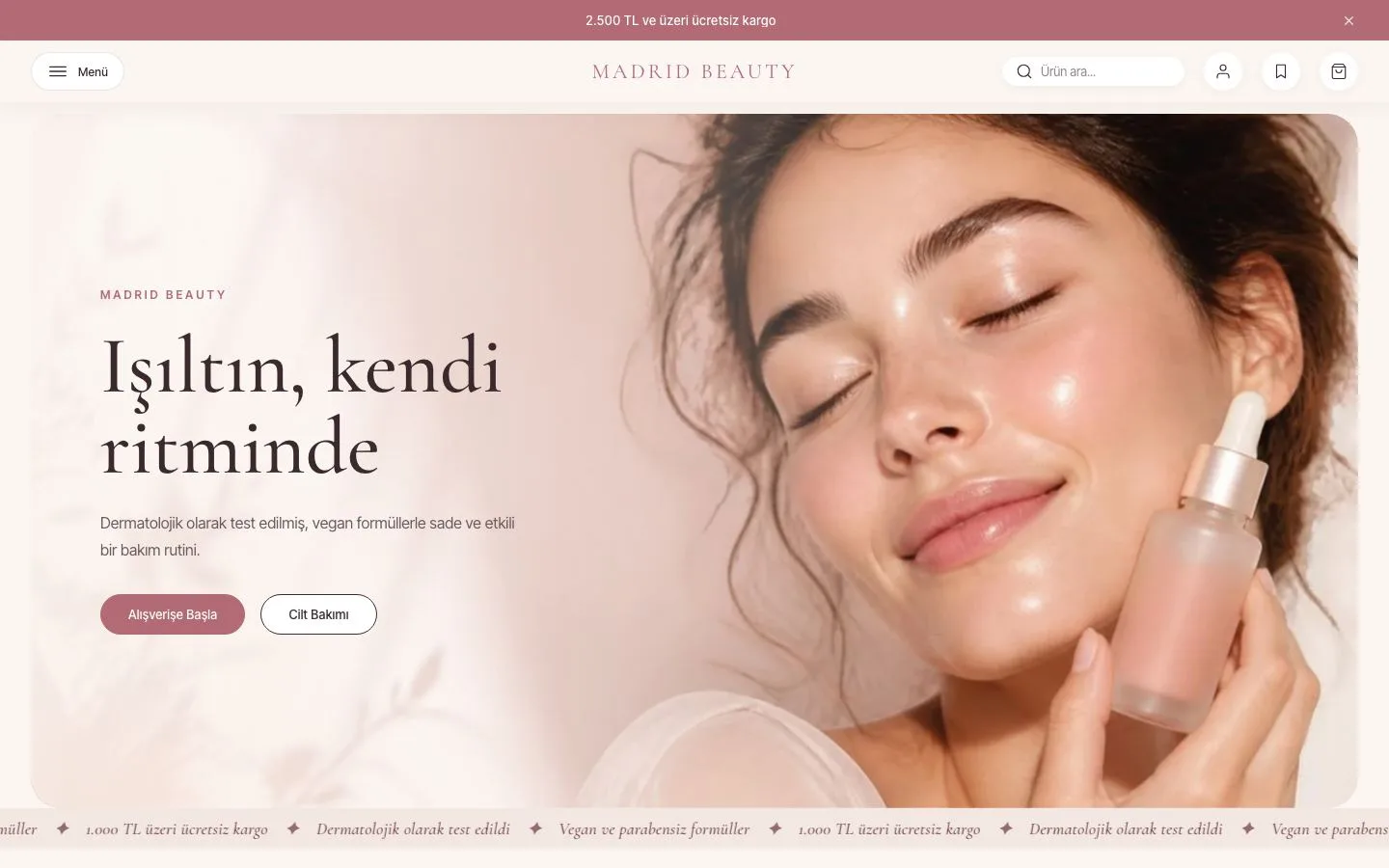 Madrid Beauty kozmetik tema stili